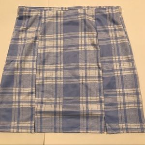 Blue plaid mini skirt